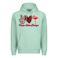 Seafoam Peace Love Flamingo Premium Hoodie - Jasminsmagicworld