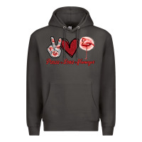 Smoke Peace Love Flamingo Premium Hoodie - Jasminsmagicworld