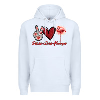 White Peace Love Flamingo Premium Hoodie - Jasminsmagicworld