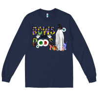 Navy Bows and Boos Y'all Long Sleeve Tee - CowhideDigitalArt