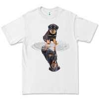 White rottweiler reflection t shirt funny father's day dog gifts Premium Tee - linhVisuals