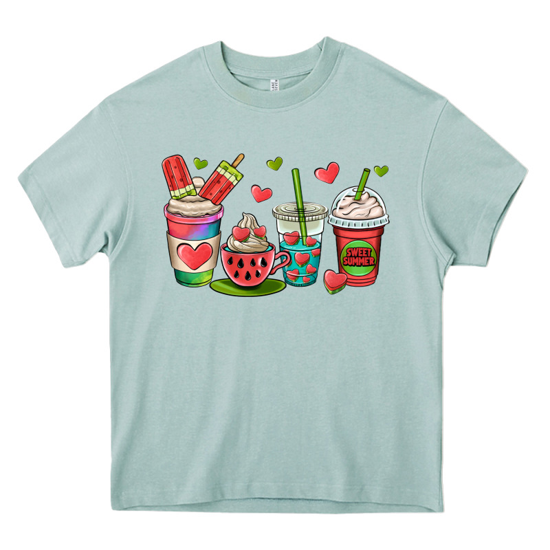 Watermelon Summer Coffee Cups Heavy Core Tee by OliviaCreatesArt | Teevron
