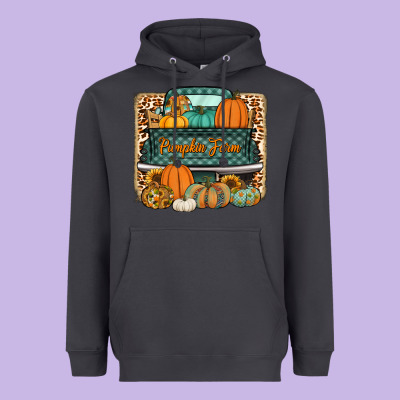 Pumpkin Farm Truck Heavyweight Hoodie Designed By Jasminsmagicworld