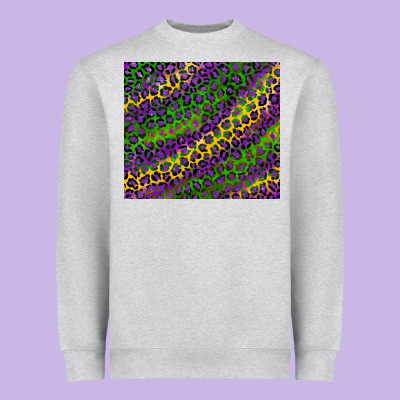 Mardi Gras Leopard Background Heavyweight Sweatshirt Designed By Ranaportraitstore