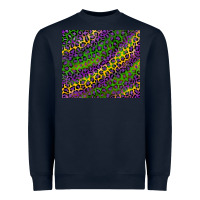 Navy mardi gras leopard background Heavyweight Sweatshirt - RanaPortraitStore