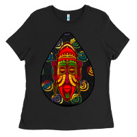 Black african masks teardrop  6 Ladies Tee - BundleAndBundleShop