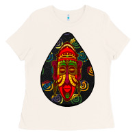 Bone african masks teardrop  6 Ladies Tee - BundleAndBundleShop