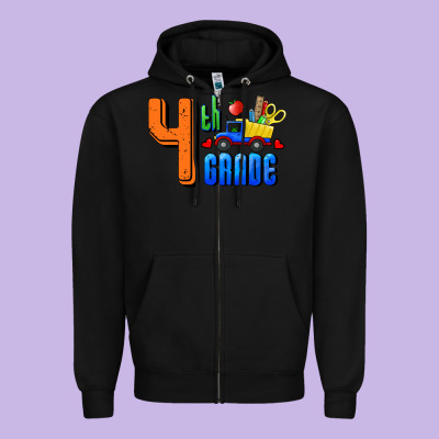 Fourth Grade Zipper Hoodie Designed By Ranaportraitstore
