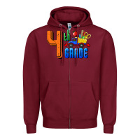 Burgundy Fourth Grade Zipper Hoodie - RanaPortraitStore