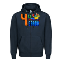 Navy Fourth Grade Zipper Hoodie - RanaPortraitStore