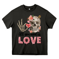 Asphalt Skull all you need is love Heavy Core Tee - FaDigitalArtStudio