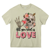 Mossy Skull all you need is love Heavy Core Tee - FaDigitalArtStudio