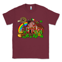 Burgundy St. Patrick's farm with gold Classic Tee - OliviaCreatesArt