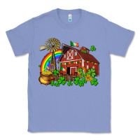Colony Blue St. Patrick's farm with gold Classic Tee - OliviaCreatesArt
