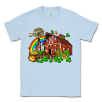 Dusty Blue St. Patrick's farm with gold Classic Tee - OliviaCreatesArt