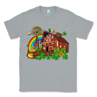 Heather Grey St. Patrick's farm with gold Classic Tee - OliviaCreatesArt
