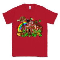 Red St. Patrick's farm with gold Classic Tee - OliviaCreatesArt