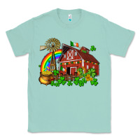 Seafoam St. Patrick's farm with gold Classic Tee - OliviaCreatesArt