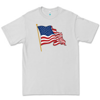 Dove Grey American flag Premium Tee - linhVisuals