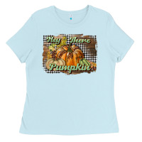 Baby Blue hey there pumpkin Ladies Tee - BundleAndBundleShop