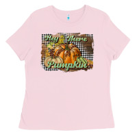 Bubblegum Pink hey there pumpkin Ladies Tee - BundleAndBundleShop