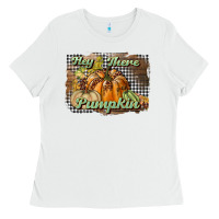 White hey there pumpkin Ladies Tee - BundleAndBundleShop