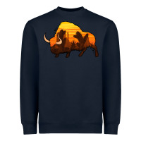 Navy western bison Heavyweight Sweatshirt - Jasminsmagicworld