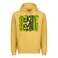 Antique Gold st patricks cow and coin wıth clovers and leopard brushstrokes Premium Hoodie - Artiststas