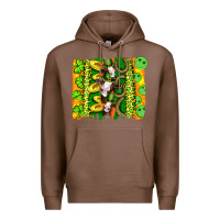 Chestnut st patricks cow and coin wıth clovers and leopard brushstrokes Premium Hoodie - Artiststas