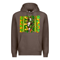 Coffee st patricks cow and coin wıth clovers and leopard brushstrokes Premium Hoodie - Artiststas