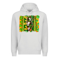 Dove Grey st patricks cow and coin wıth clovers and leopard brushstrokes Premium Hoodie - Artiststas