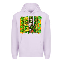 Lilac st patricks cow and coin wıth clovers and leopard brushstrokes Premium Hoodie - Artiststas
