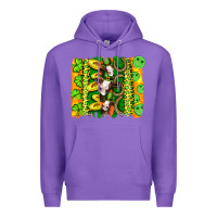 Purple st patricks cow and coin wıth clovers and leopard brushstrokes Premium Hoodie - Artiststas