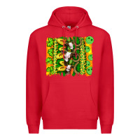 Red st patricks cow and coin wıth clovers and leopard brushstrokes Premium Hoodie - Artiststas