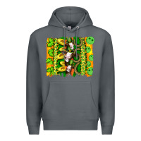 Rock st patricks cow and coin wıth clovers and leopard brushstrokes Premium Hoodie - Artiststas