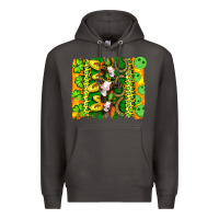 Smoke st patricks cow and coin wıth clovers and leopard brushstrokes Premium Hoodie - Artiststas