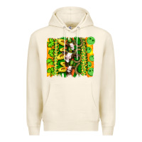 Tofu st patricks cow and coin wıth clovers and leopard brushstrokes Premium Hoodie - Artiststas