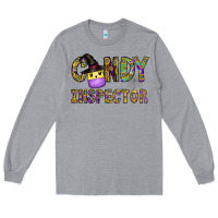 Heather Grey Candy Inspector Long Sleeve Tee - CowhideDigitalArt