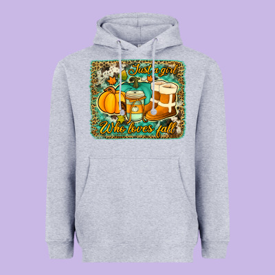 Just A Girl Who Loves Fall Background Heavyweight Hoodie Designed By Jasminsmagicworld