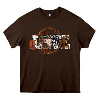 Chocolate Brown western love for cowboys olivia Heavy Core Tee - OliviaCreatesArt