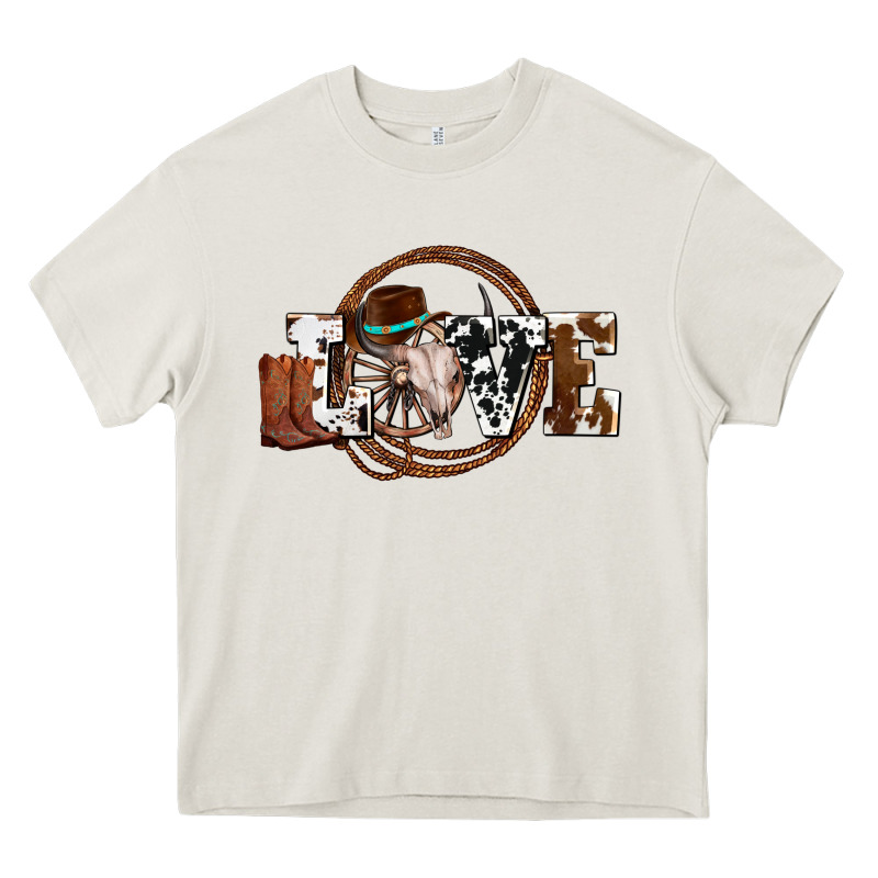 Western Love For Cowboys Olivia Heavy Core Tee by OliviaCreatesArt | Teevron