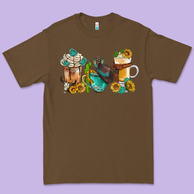 Western Coffee Cups With Sunflower And Gemstone Bbs Premium Tee Designed By Bundleandbundleshop