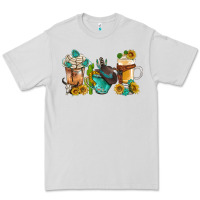 Dove Grey western coffee cups with sunflower and gemstone bbs Premium Tee - BundleAndBundleShop