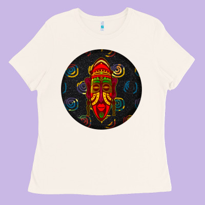 African Masks Round Earrings 2 Ladies Tee Designed By Bundleandbundleshop