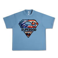 Pebble Blue American Super Dad Urban Heavy Tee - LillyAllenDesigns
