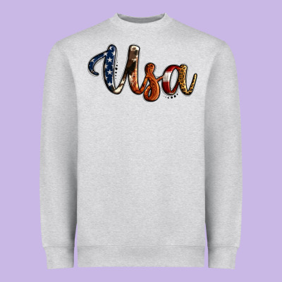 Usa Calligraphy Heavyweight Sweatshirt Designed By Jasminsmagicworld
