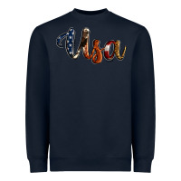 Navy usa calligraphy Heavyweight Sweatshirt - Jasminsmagicworld