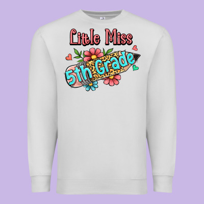 Little Miss Fifth Grade Premium Sweatshirt Designed By Jasminsmagicworld