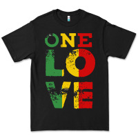 Black one love rasta reggae Premium Tee - linhVisuals