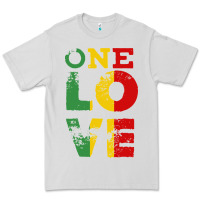 Dove Grey one love rasta reggae Premium Tee - linhVisuals